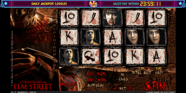 A Nightmare on Elm Street slot game