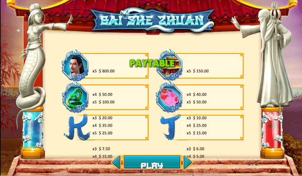 Bai She Zhuan paytable