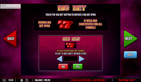Black Magic Fruits big bet