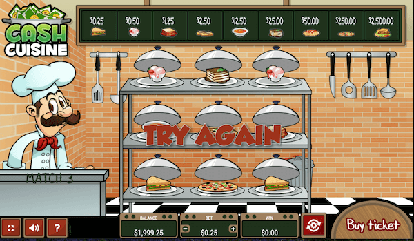 Cash Cuisine scratch card