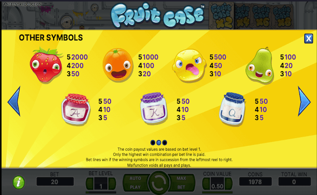 fruit case game symbols