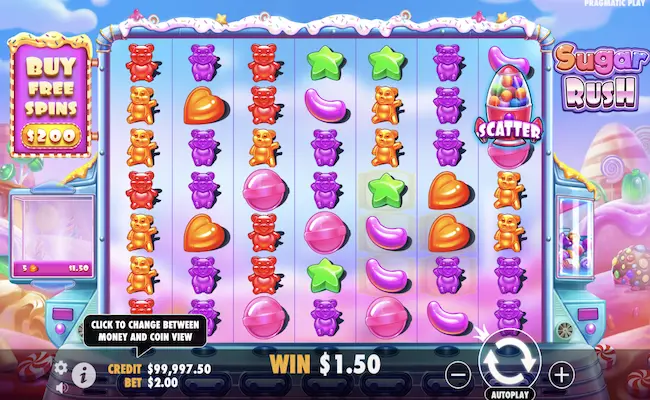 sugar rush game interface
