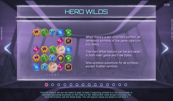 wild worlds game paytable