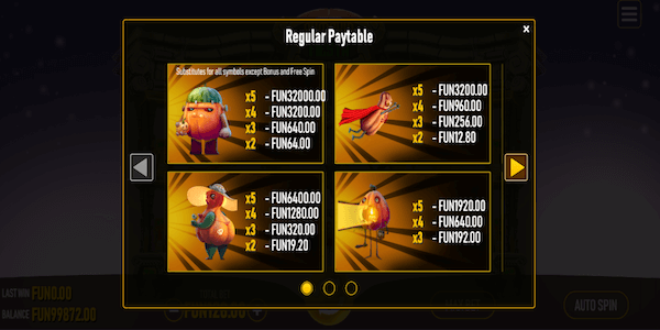 pumpkin fiesta regular paytable