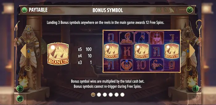 play with cleo paytable bonus symbol